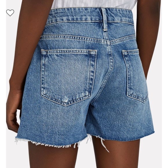 Frame High Rise Garçon Denim Jean Bermuda Shorts - Picture 3 of 14